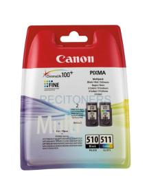 CANON CARTUCHO NEGRO/COLOR PG510/CL511 COMBO PACK 2 IP/1900/2700 MP/240/260/280/480/495 MX/320/330/340/350