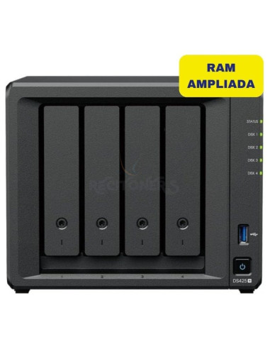 Disco SYNOLOGY SYN-NAS DS425 PLUS 6G - NAS Synology Diskstation DS425+/ 4 Bahías 3.5'- 2.5'/ 6GB DDR4/ Formato Torre