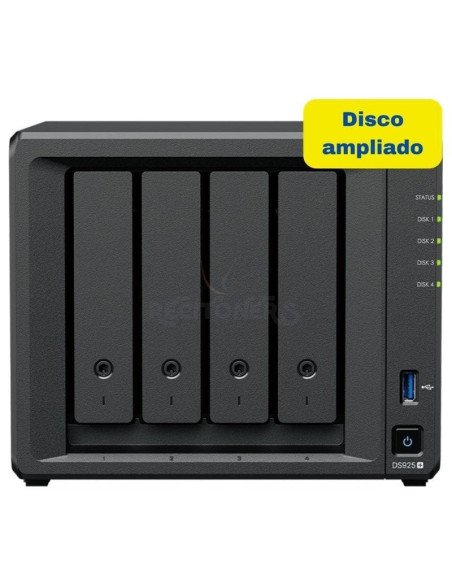 Disco SYNOLOGY SYN-NAS DS925 PLUS 8TB - NAS Synology Diskstation DS925+/ 4 Bahías 3.5'- 2.5'/ 4GB DDR4/ 8TB/ Formato Torre