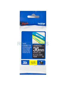 BROTHER Cinta laminada Negro/Blanco 36 mm 2