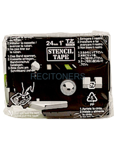 Papeleria STE151 BROTHER - BROTHER CINTA ROTULADORA DE PLANTILLA LAMINADA DE 24MMX3M (REUTILIZABLE HASTA 50 VECES)