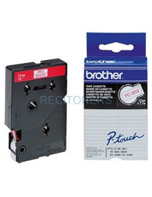 Papeleria TC202 BROTHER - BROTHER Cinta laminada blanco/rojo 12mm, 7,7m