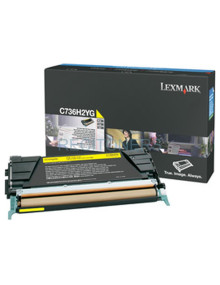 Lexmark C736, X736, X738 Cartucho de toner amarillo Alto Rendimiento (10K)
