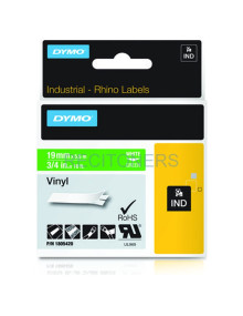Papeleria 1805420 DYMO - DYMO CINTA DE ETIQUETAS INDUSTRIAL ADHESIVA ID1-19 - BLANCO SOBRE VERDE - 19MMX5´5M - VINILO - ROTULADO