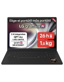 Portatil LG LGP-16UD55U-G AX85BN - Portátil LG Gram 16UD55U-G.AX85BN Ryzen AI 7 445/ 32GB/ 512GB SSD/ 16'/ Sin Sistema Operativo