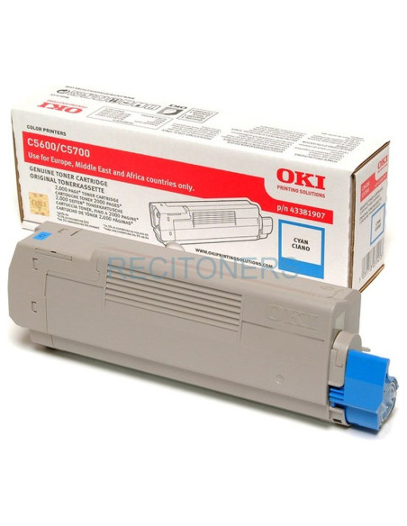 Toner 43381907 OKI - OKI C-5600/5700 Toner Cian