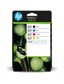 HP TINTA BK/ C / M / Y OFFICEJET PRO 9110B, 9120 AIO, 9120B AIO, 9130 ALL-IN-ONE, 9130B AIO, 9110B, 9700, 9700E SERIES - Nº 937 