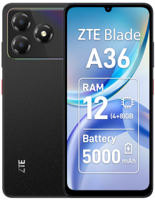 Smartphone ZTE TF272722325 - ZTE Blade A36 17,1 cm (6.75”) SIM doble Android 15 4G USB Tipo C 4 GB 64 GB 5000 mAh Negro