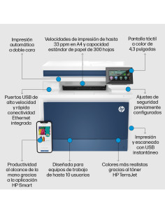 4RA84FB19 HP Inc LaserJet Pro 4302fdn Multifuncion laser color