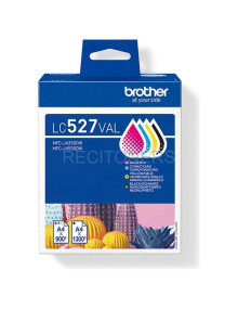 BROTHER Pack de 4 cartuchos de tinta negro, cian, magenta y amarillo LC527VAL