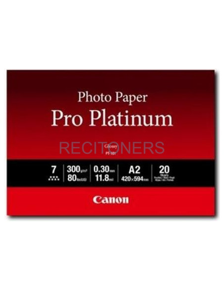Papeleria 2768B067 CANON - CANON PAPEL FOTOGRAFICO PT-101 PRO PLATINUM - A2 42X59,4CM - 300GR - 20 HOJAS