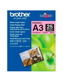 Papeleria BP60MA3 BROTHER - BROTHER PAPEL FOTOGRÁFICO A3 145GR INKJET PAQUETE 25H BLANCO MATE