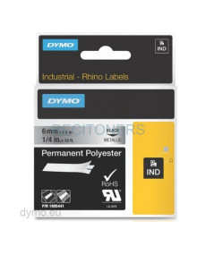 Papeleria 1805441 DYMO - DYMO CINTA DE ETIQUETAS INDUSTRIAL ID1-6 - NEGRO SOBRE GRIS METÁLICO - 6MMX5´5M - POLIÉSTER - ROTULADOR