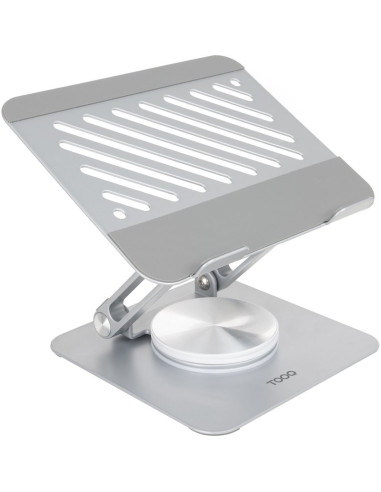 Accesorio TOOQ TV90306482 - TooQ Soporte de Sobremesa con rotacion 360° y ajustable para dispositivos de hasta 13", Color Plata