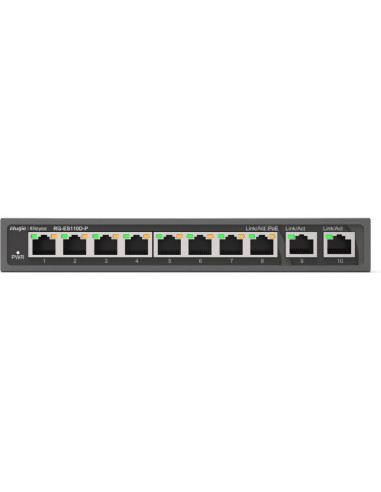 Red RUIJIE NETWORKS CN11537696 - Ruijie Networks RG-ES110D-P switch No administrado Fast Ethernet (10/100) Energia sobre Negro