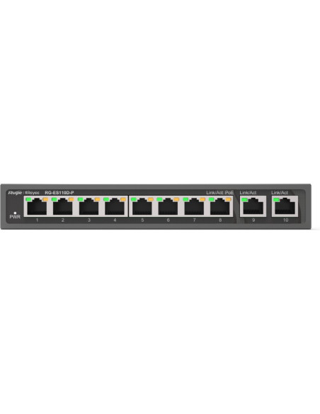 Red RUIJIE NETWORKS CN11537696 - Ruijie Networks RG-ES110D-P switch No administrado Fast Ethernet (10/100) Energia sobre Negro