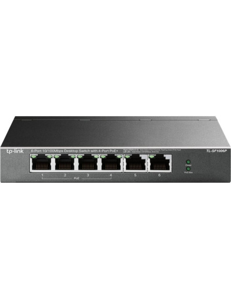 Red TP-LINK CN11164273 - TP-Link TL-SF1006P switch No administrado Fast Ethernet (10/100) Energia sobre Ethernet (PoE) Negro