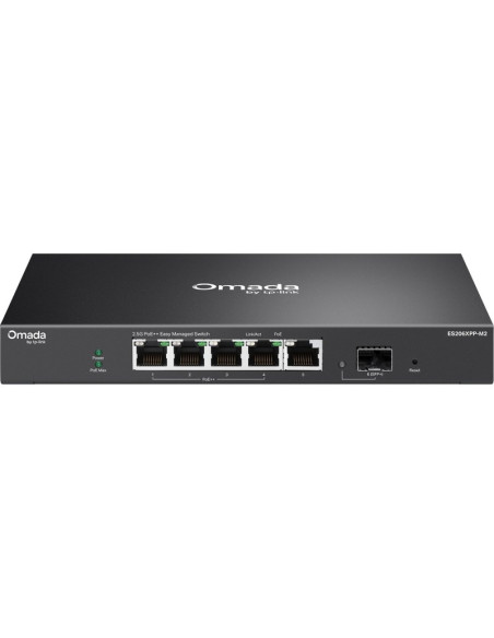 Red TP-LINK CN11164958 - TP-Link ES206XPP-M2 switch Gestionado L2 2.5G Ethernet (100/1000/2500) Energia sobre Ethernet Negro