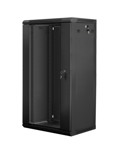 Red LANBERG AR05423003 - Lanberg WF01-6615-10B armario rack 15U Bastidor de pared Negro