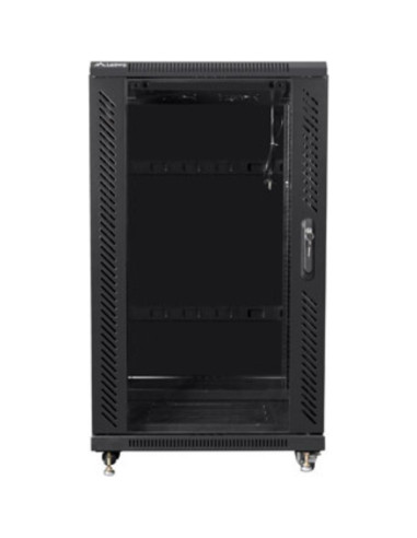 Red LANBERG AR07423015 - Lanberg FF01-6622-12B armario rack 22U Rack o bastidor independiente Negro