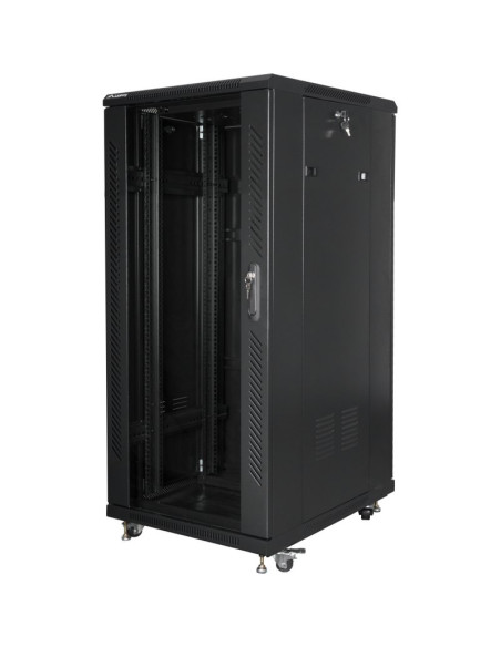 Red LANBERG AR14423002 - Lanberg FF01-6827-12BL armario rack 27U Rack o bastidor independiente Negro