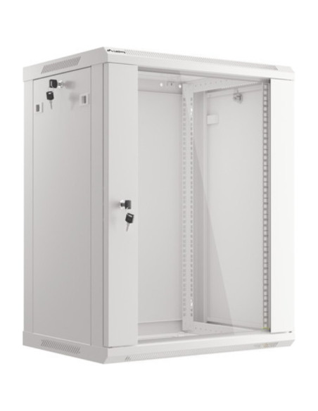 Red LANBERG AR05423017 - Lanberg WF01-6415-10S armario rack 15U Bastidor de pared Gris