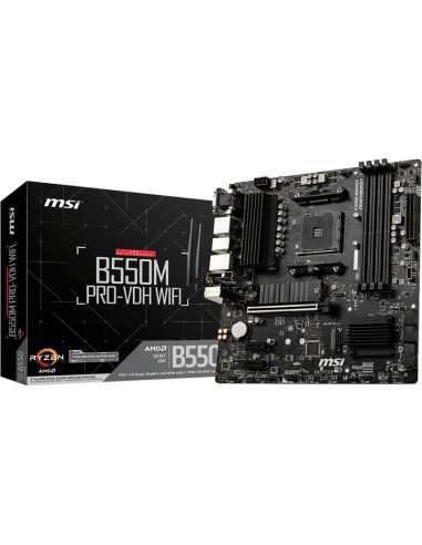 Placa base MSI PB1127430 - MSI B550M PRO-VDH WIFI placa base AMD B550 Zocalo AM4 micro ATX