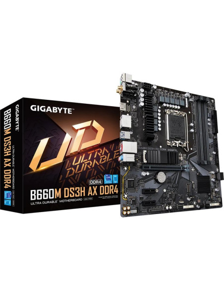 Placa base GIGABYTE PB211541189 - GIGABYTE B660M DS3H AX DDR4 placa base Intel B660 LGA 1700 micro ATX