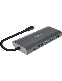 Caja externa para disco TOOQ HD306199 - TooQ Caja externa para SSD M.2 NGFF/NVMe + HUB USB 3.2 Gen2 con 1xUSB-C/PD + Gris
