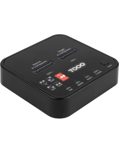 Periferico TOOQ HD306017 - TooQ Docking Station USB-C 3.2 Gen 2 Dual Bay para SSD M.2 NGFF/NVMe Clonador, Negro