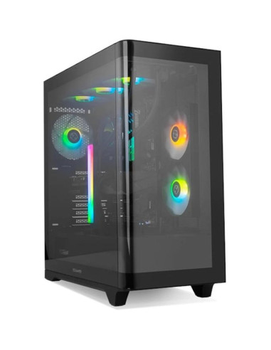 Caja NOX NXHUMMERETHERBK - NOX Semitorre HUMMER ETHER Cristal Curvo Negro