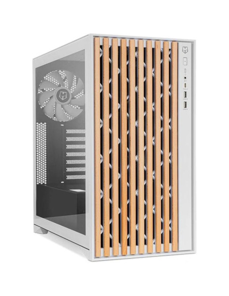 Caja NOX NXHUMMERELEMENT - Nox Semitorre HUMMER ELEMENT madera blanco Type-C