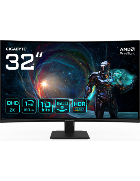 Monitor GIGABYTE MN55154413 - GIGABYTE GS32QCA 31.5" Monitor Curvo para Gaming QHD