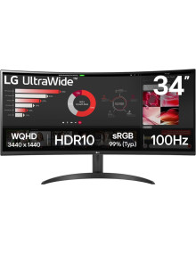 Monitor LG MN5513387 - LG 34WR50QK-B pantalla para PC 86,4 cm (34") 3440 x 1440 Pixeles Wide Quad HD Negro