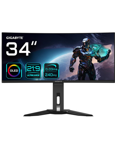 Monitor GIGABYTE MN55154377 - GIGABYTE Monitor de juegos curvo OLED WQHD MO34WQC2 de 34"