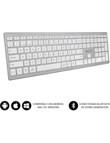 Periferico SUBBLIM PE11505107 - SUBBLIM Teclado Completo delgado inalambrico Bluetooth Pure Extended Silver