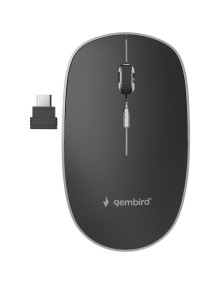 Periferico GEMBIRD PE2132159 - Gembird MUSW-4BSC-01 raton Ambidextro RF Wireless + USB Type-C Optico 1600 DPI