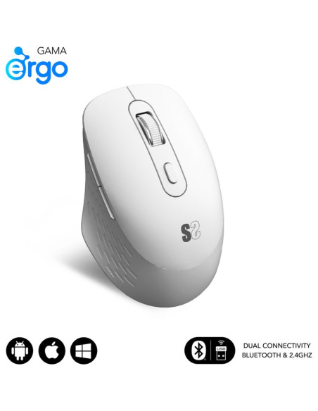 Periferico SUBBLIM PE21505264 - SUBBLIM SUBMO-EDCUR02 raton Universal mano derecha Bluetooth + USB Type-A Optico 1600 DPI