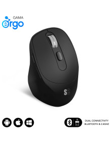 Periferico SUBBLIM PE21505267 - SUBBLIM RATON OPTICO DUAL COMFORT ERGO DUAL BATERIA NEGRO raton Universal mano derecha DPI