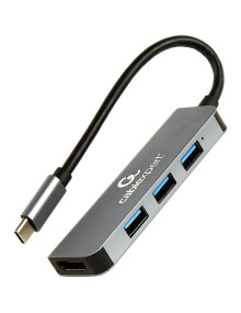 Periferico GEMBIRD CA1132638 - Gembird A-CM-COMBO2-01 base para portatil y replicador de puertos USB 3.2 Gen 1 (3.1 Gen 1) Gris