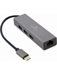 Periferico GEMBIRD CA1132644 - Gembird A-CMU3-LAN-01 base para portatil y replicador de puertos USB 3.2 Gen 1 (3.1 Gen 1) Gris