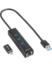 Periferico SHARKOON CN48312062 - Sharkoon 4044951037575 base para portatil y replicador de puertos Inalambrico USB 3.2 Gen Negro