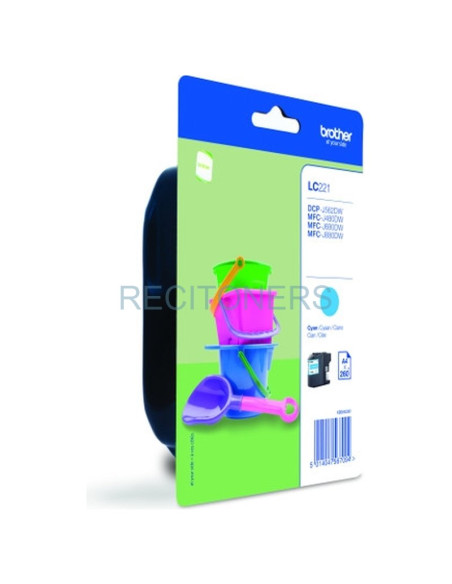 Cartucho de tinta LC221CBP BROTHER - BROTHER TINTA CIAN DCP-J562DW - MFC-J480DW/J880DW