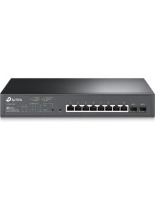Red TP-LINK 41726 - TP-LINK JetStream? 10-Port Gigabit Smart Switch with 8-Port PoE+