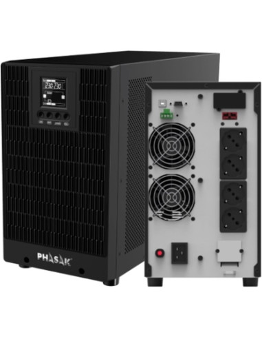 SAI PHASAK PH 9230 - Phasak - SAI PH 9230 - Online - 3KVA / 2700W - Formato Torre - 4 Schuko - LCD - RS232-USB