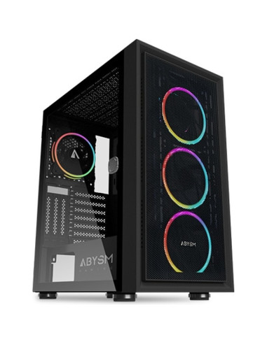 Caja ABYSM AB812107 - Abysm Gaming - Caja ATX Danube Kamp Negra - 2 x USB 2.0 - 1 x USB 3.0 - 2 x 3.5" + 3 x 2.5" int Antipolvo