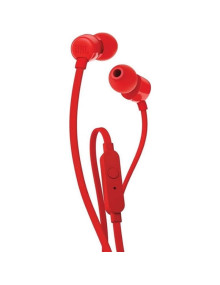 Altavoz JBL JBLT110RED - JBL Tune 110 Auriculares con Microfono - Manos Libres - Control en Cable - Cable Plano de 1.11m Rojo