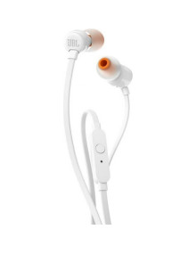 Altavoz JBL JBLT110WHT - JBL Tune 110 Auriculares con Microfono - Manos Libres - Control en Cable - Cable Plano de 1.11m Blanco