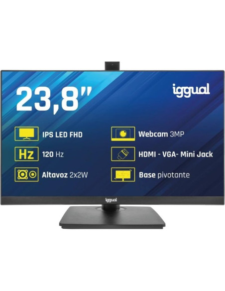 Monitor IGGUAL IGG320020 - iggual Monitor 24" 120Hz 1ms HDMI VGA MM AA webcam