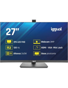 Monitor IGGUAL IGG320013 - iggual Monitor 27" 120Hz 1ms HDMI VGA MM AA webcam